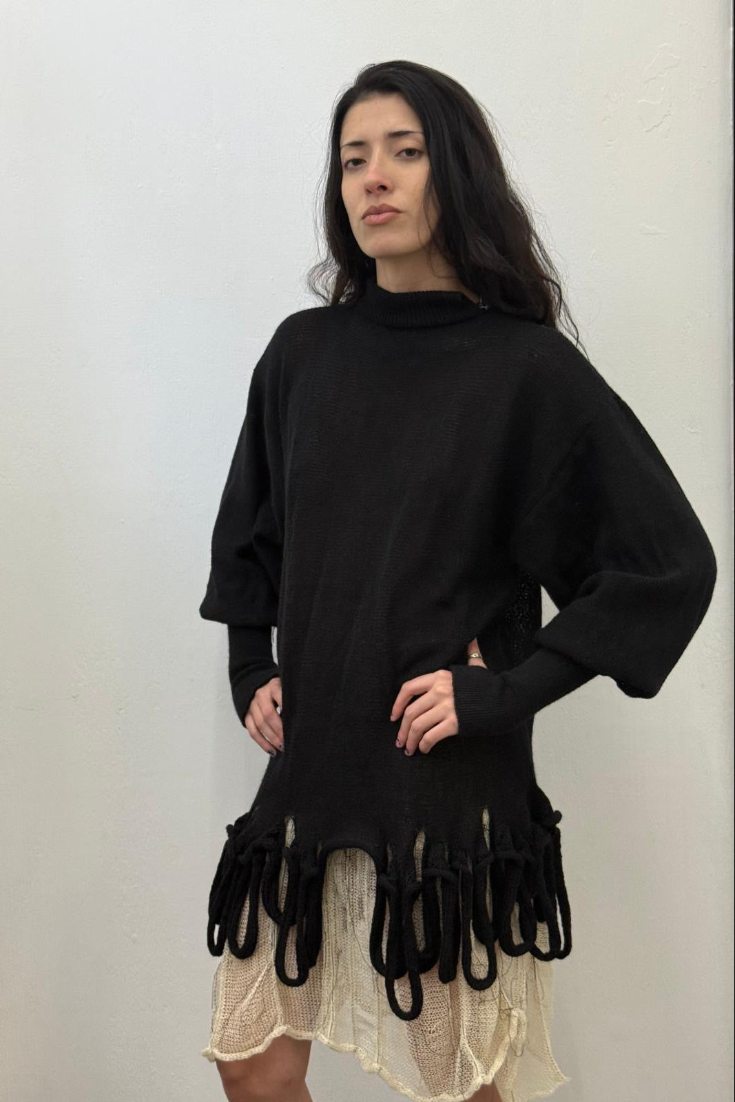 Swiggle Turtle Neck (Black) (unlisted la)