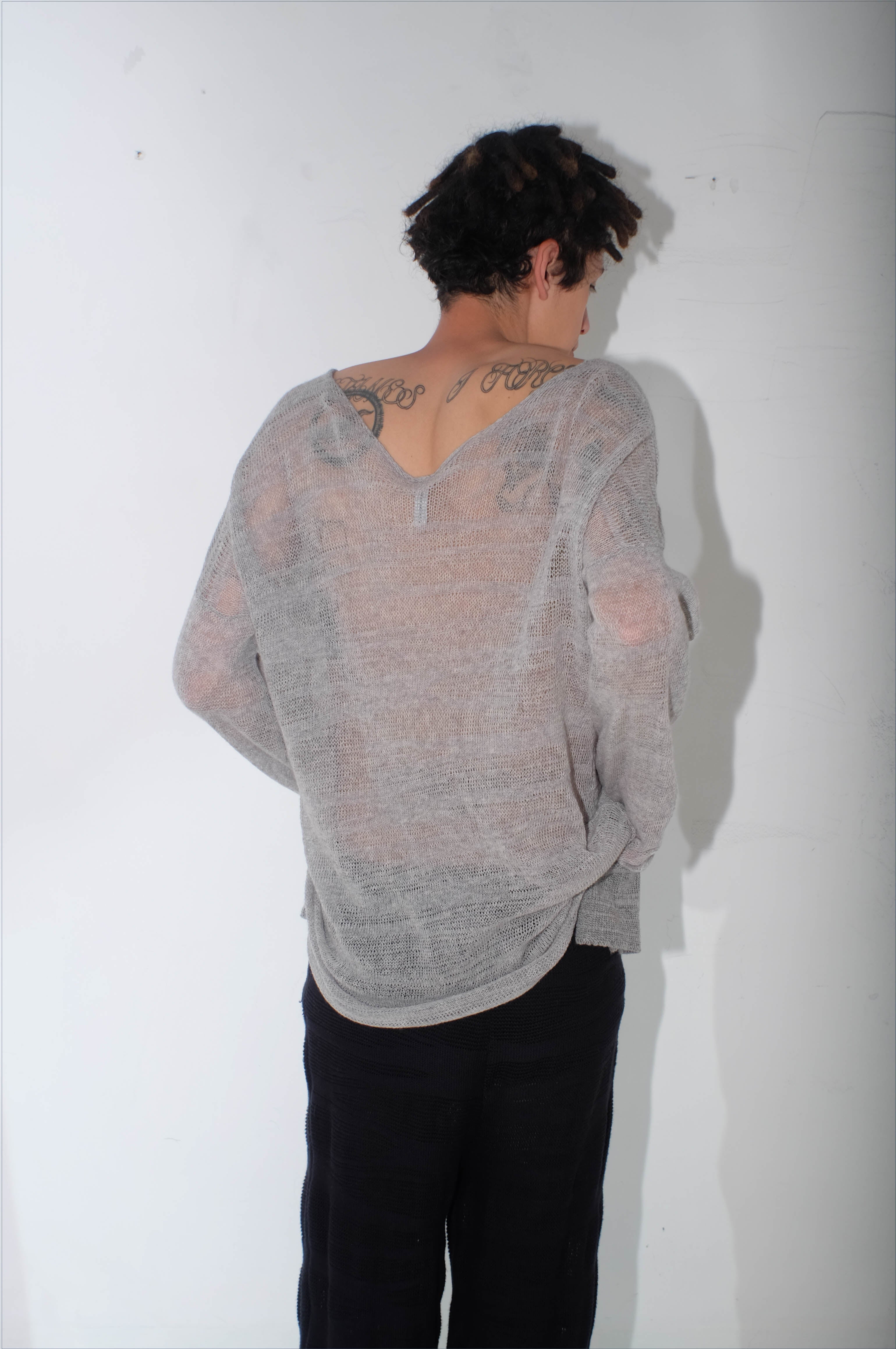 krystal paniagua id longsleeve grey mens top knitwear