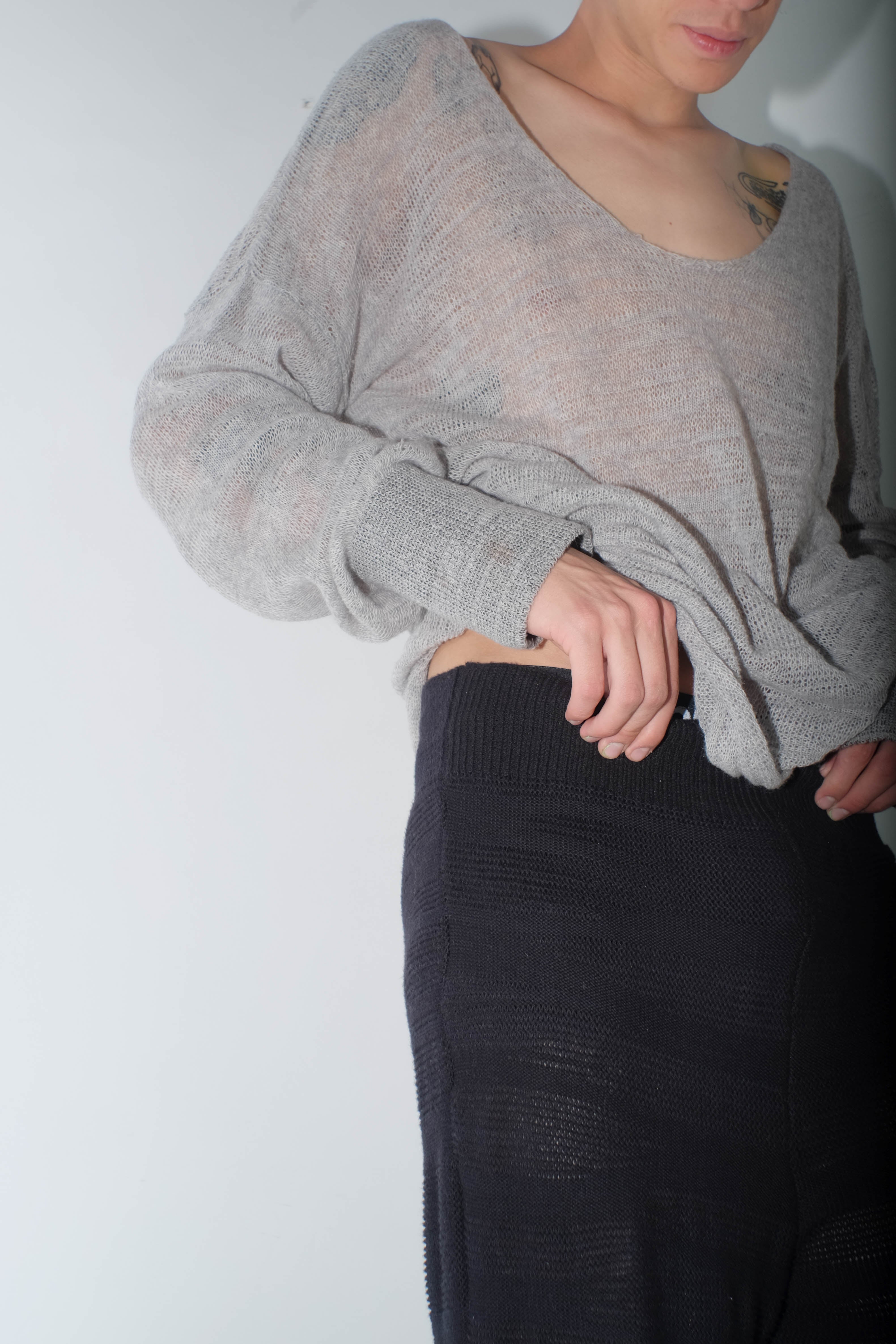 krystal paniagua id longsleeve grey mens top knitwear