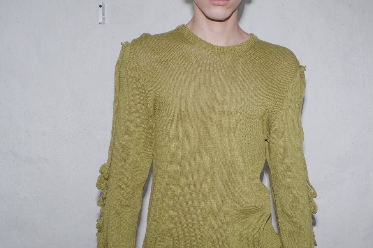 krystal paniagua swiggle longsleeve green mens top knitwear