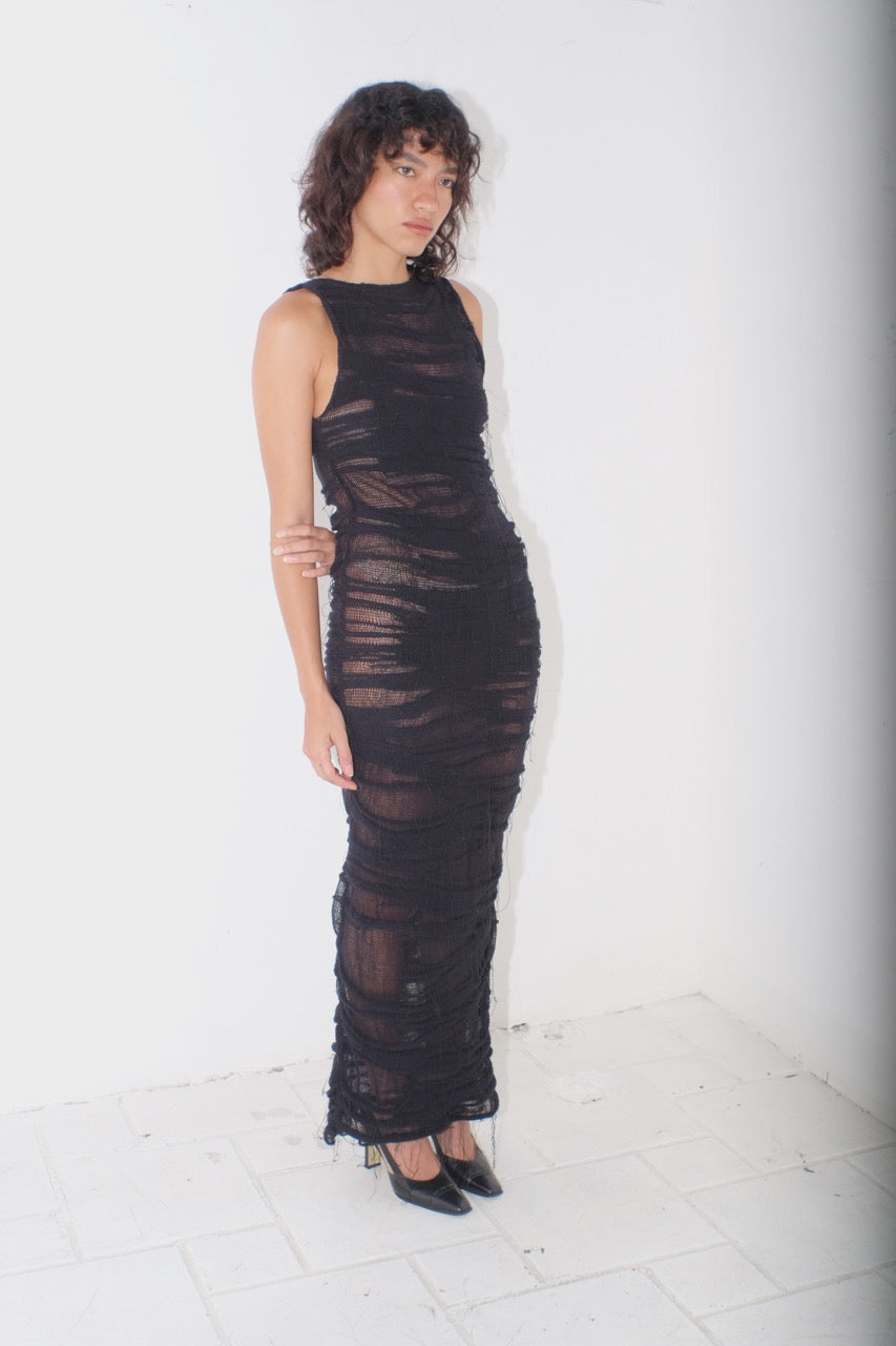 krystal paniagua organic dress black knitwear