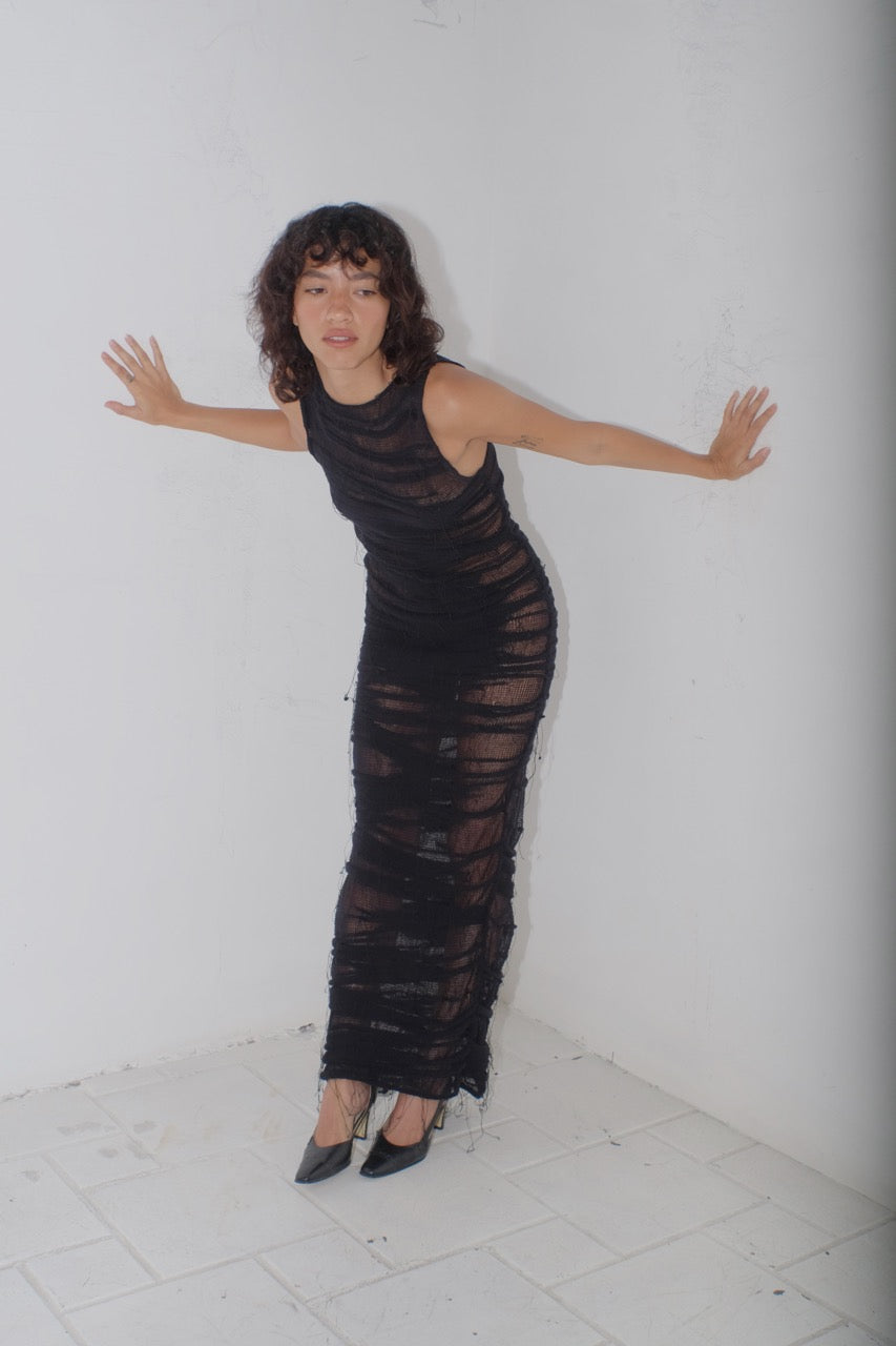 krystal paniagua organic dress black knitwear