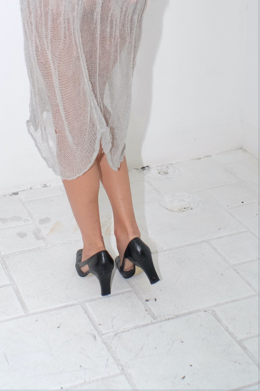 krystal paniagua organic tube top grey knit