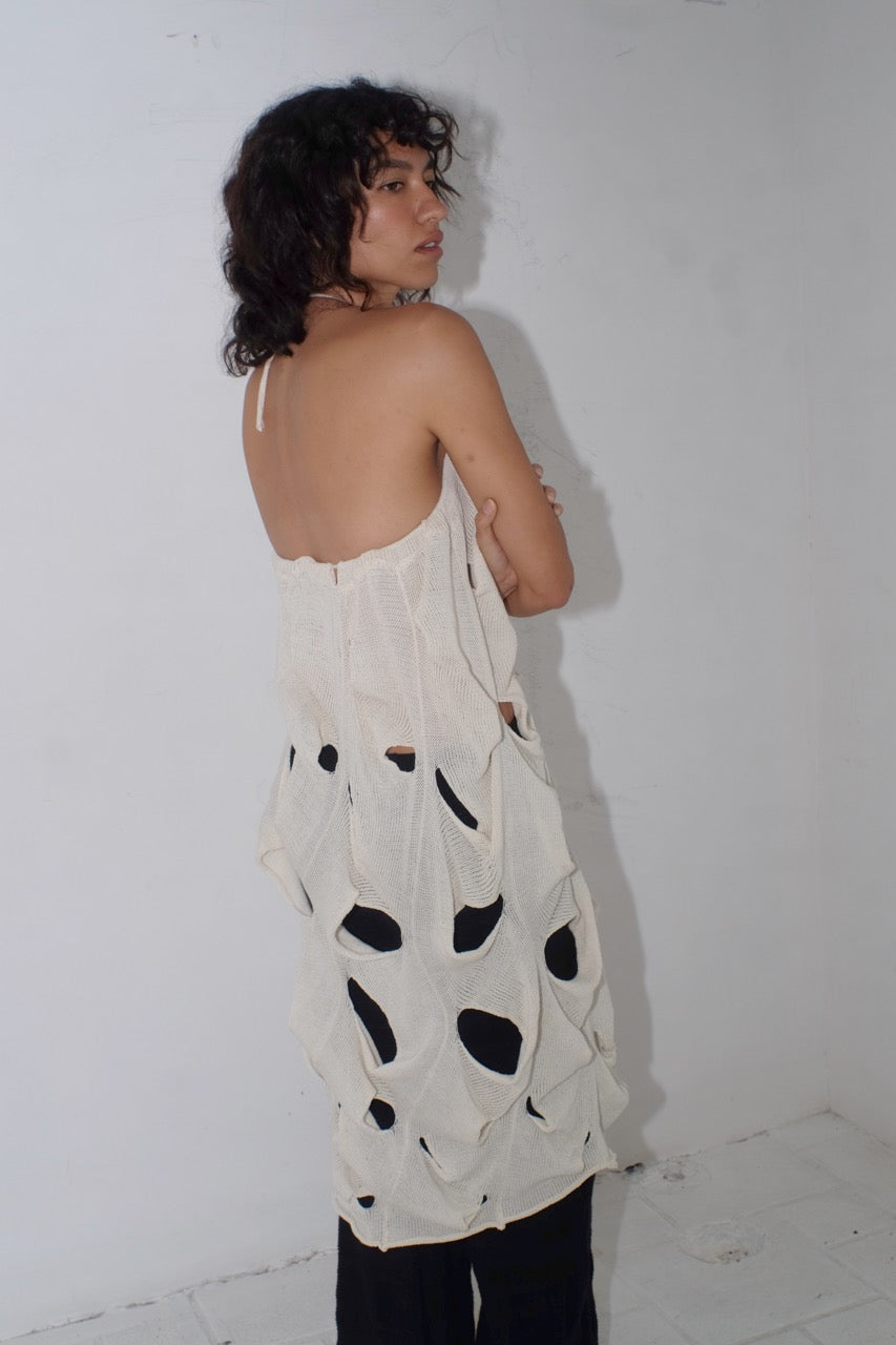 krystal paniagua cascade skirt white knitwear