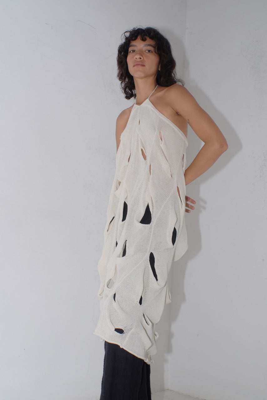 krystal paniagua cascade skirt white knitwear