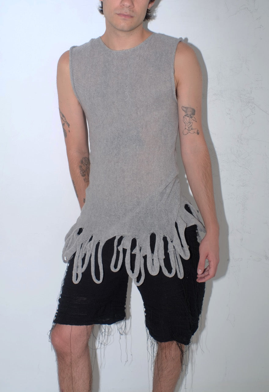 krystal paniagua grey loop tank knit unisex