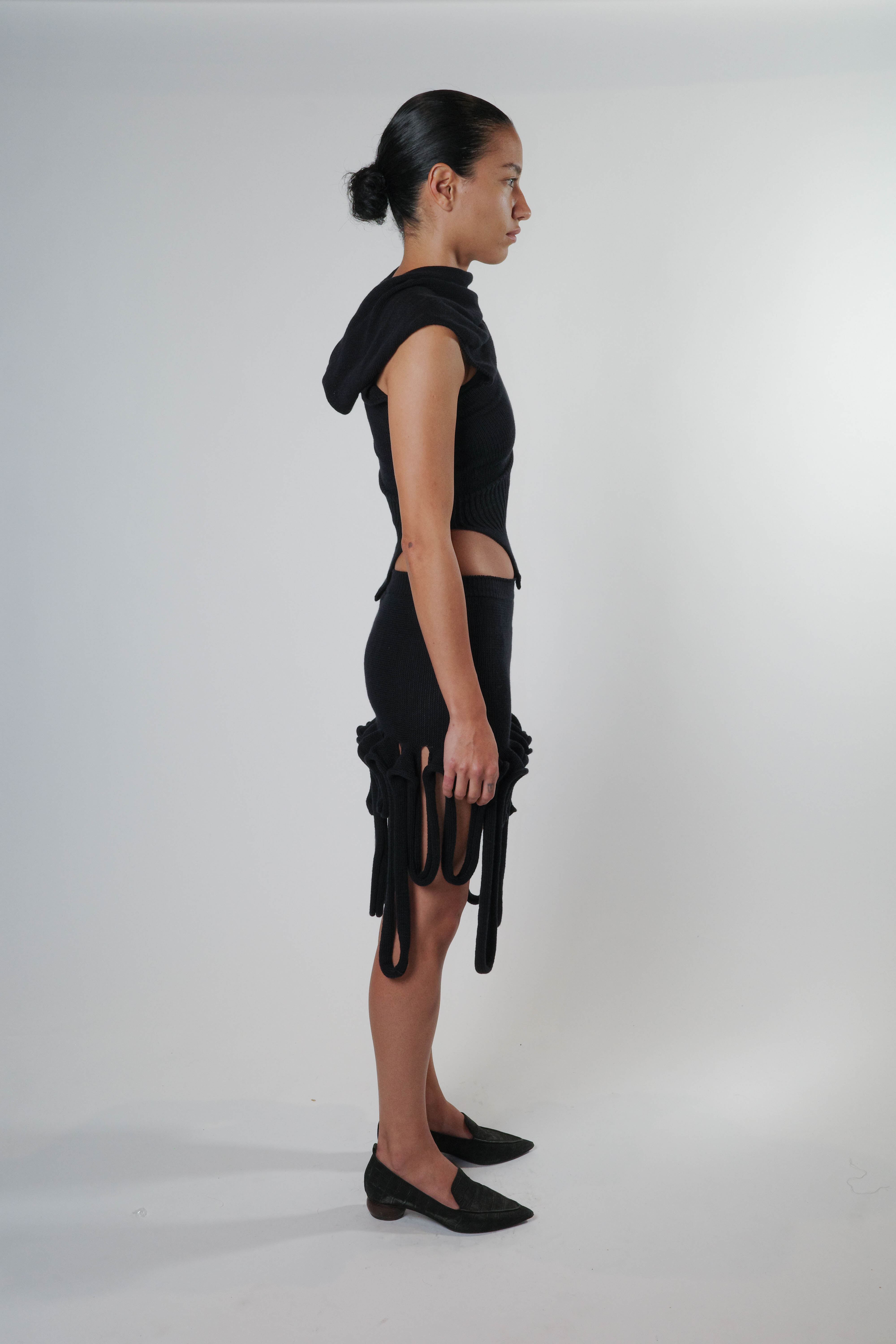 Neck Drape Top (Black)