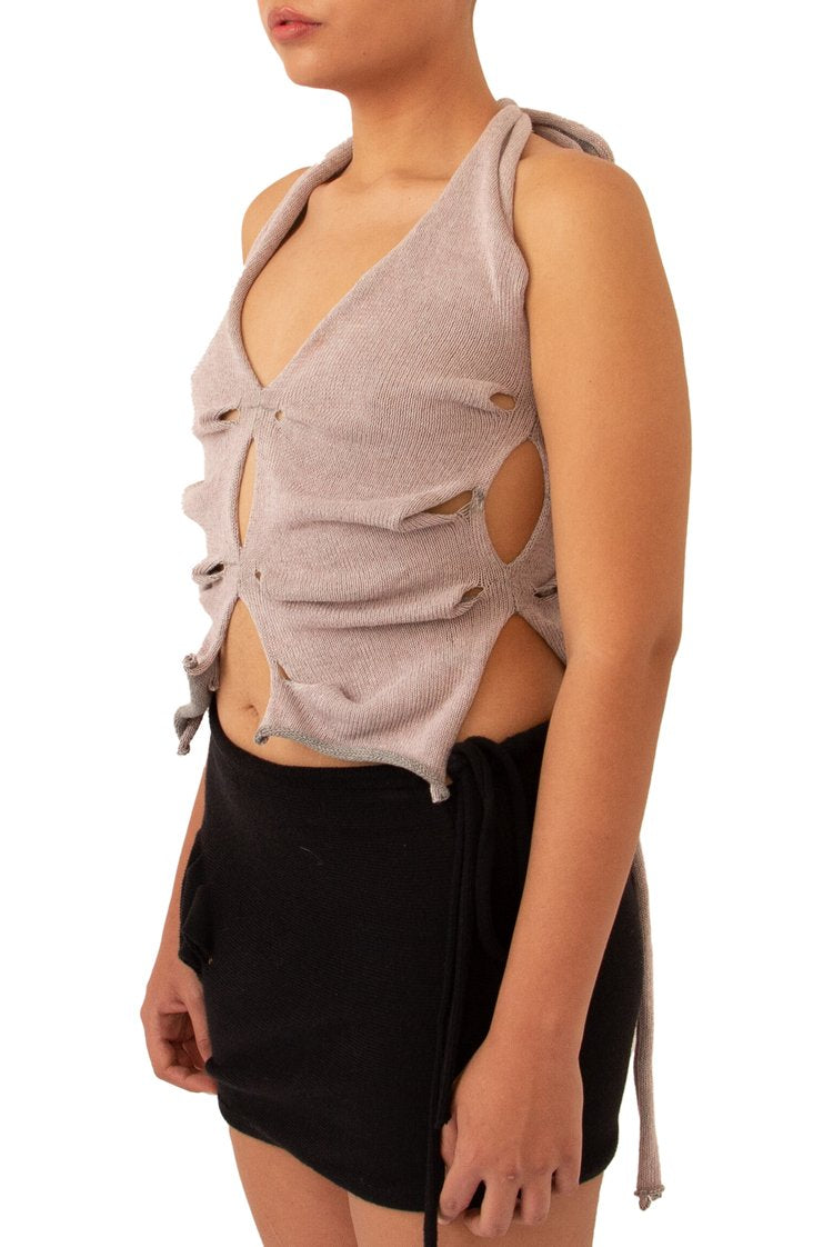 krystal paniagua butterfly top pink grey