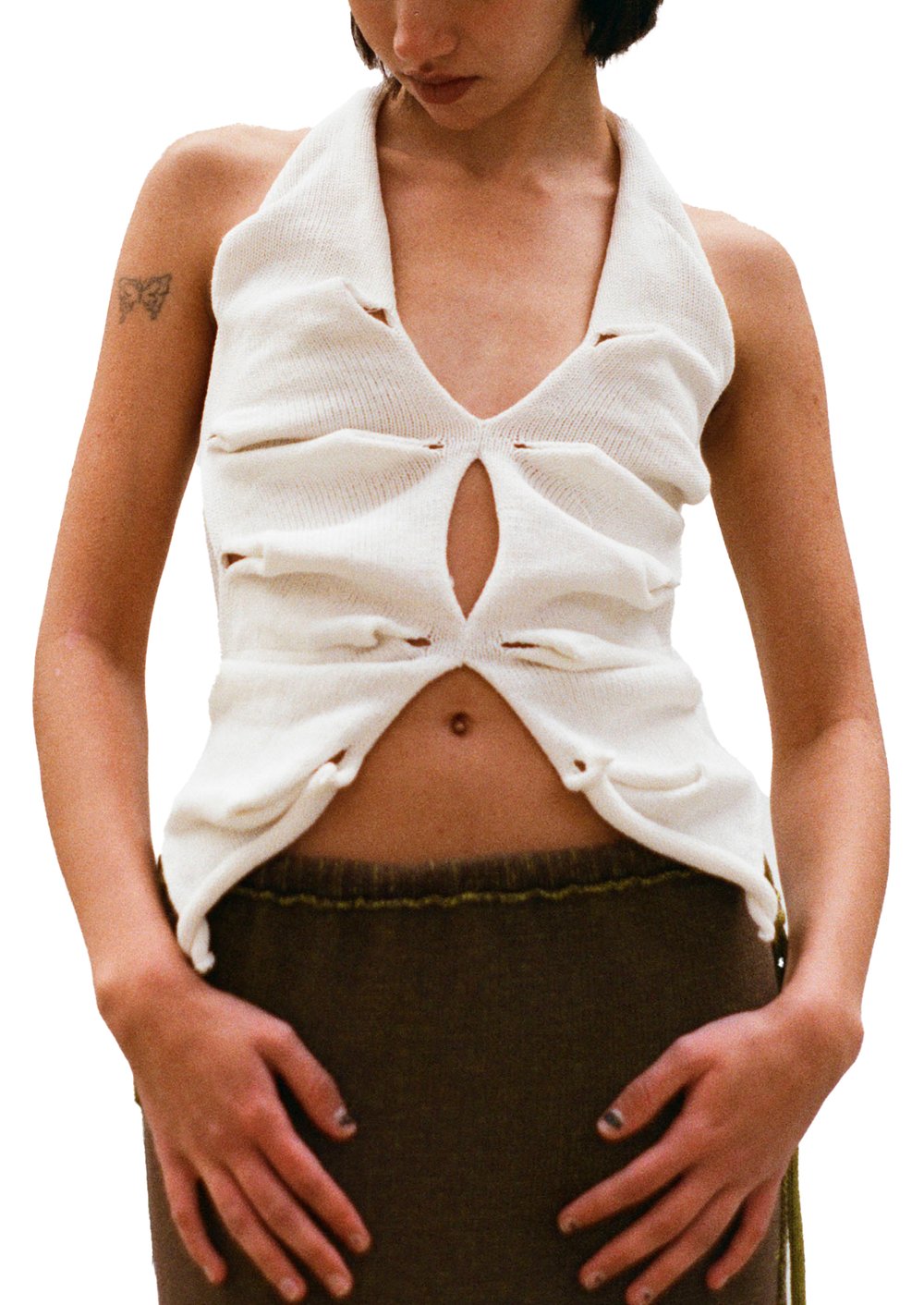 krystal paniagua butterfly top white