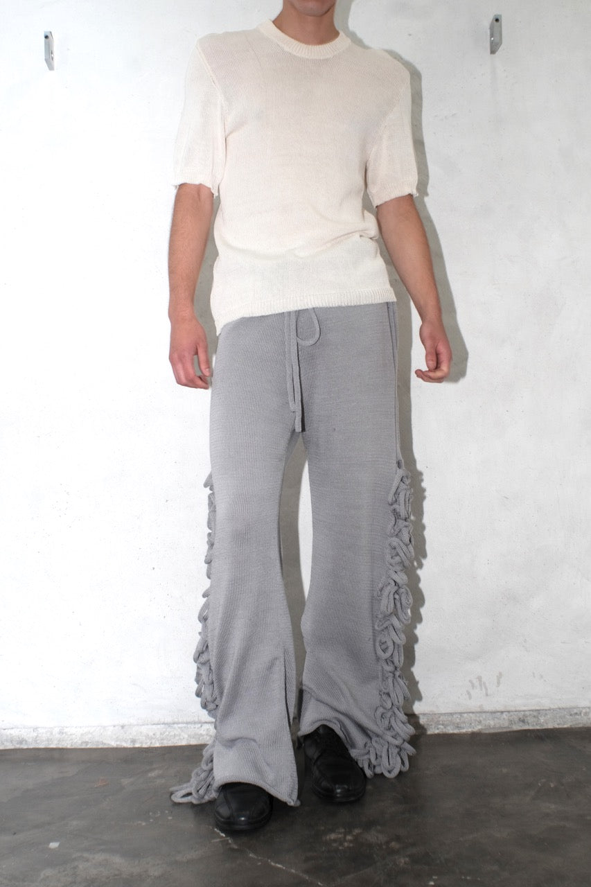 krystal paniagua mens loop trousers grey knitwear