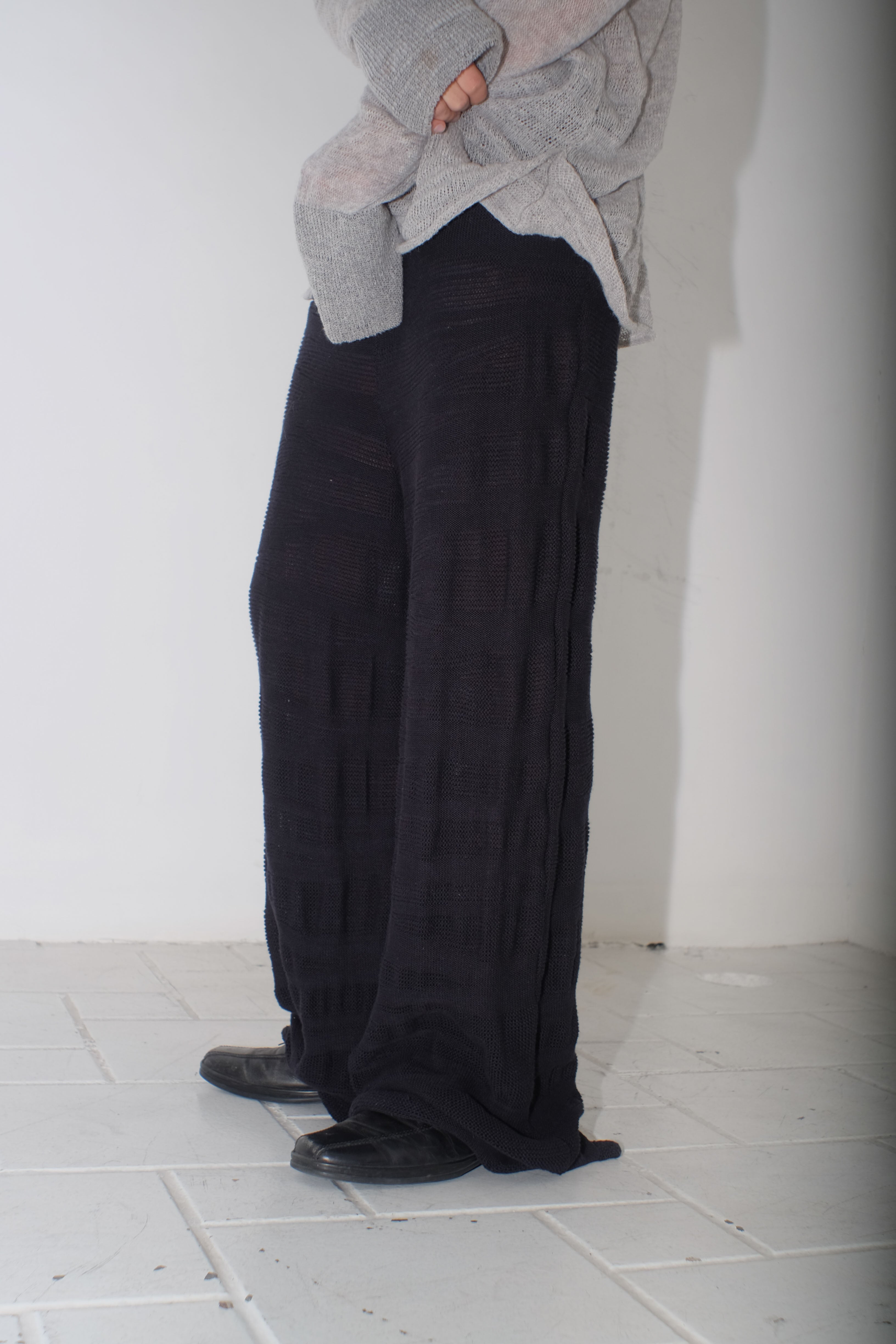 krystal paniagua dt trousers black knitwear