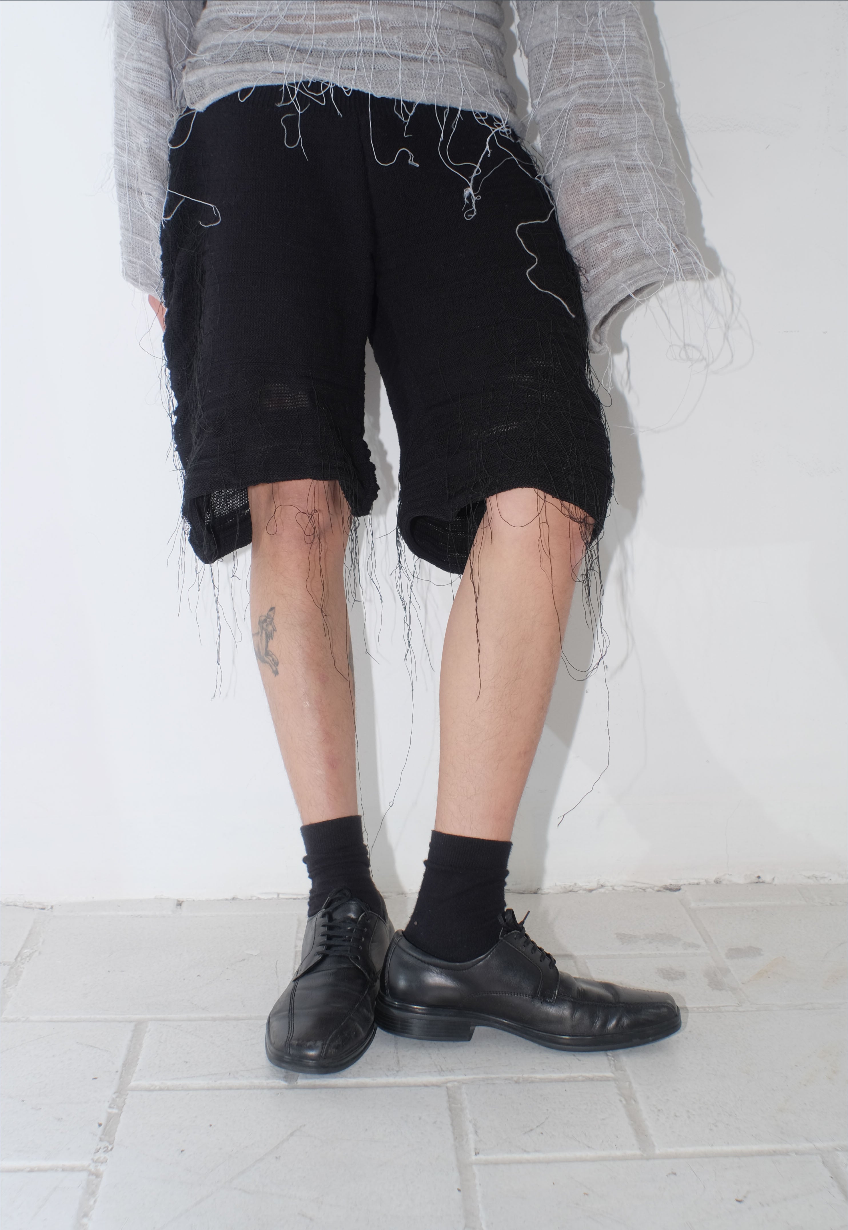 krystal paniagua mens organic shorts black knitwear