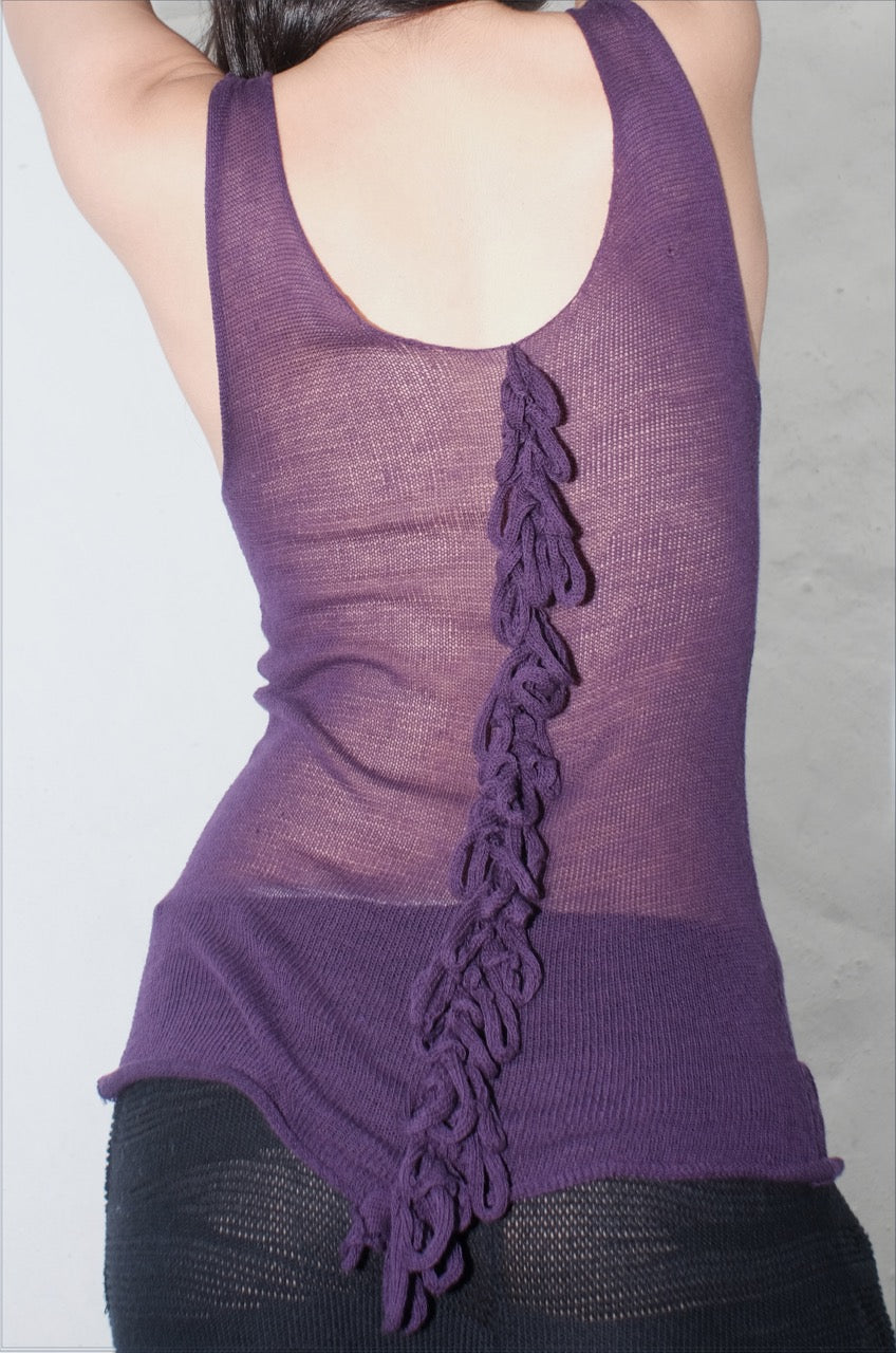 krystal paniagua cl top purple knitwear