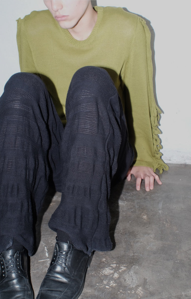 krystal paniagua dt trousers black knitwear