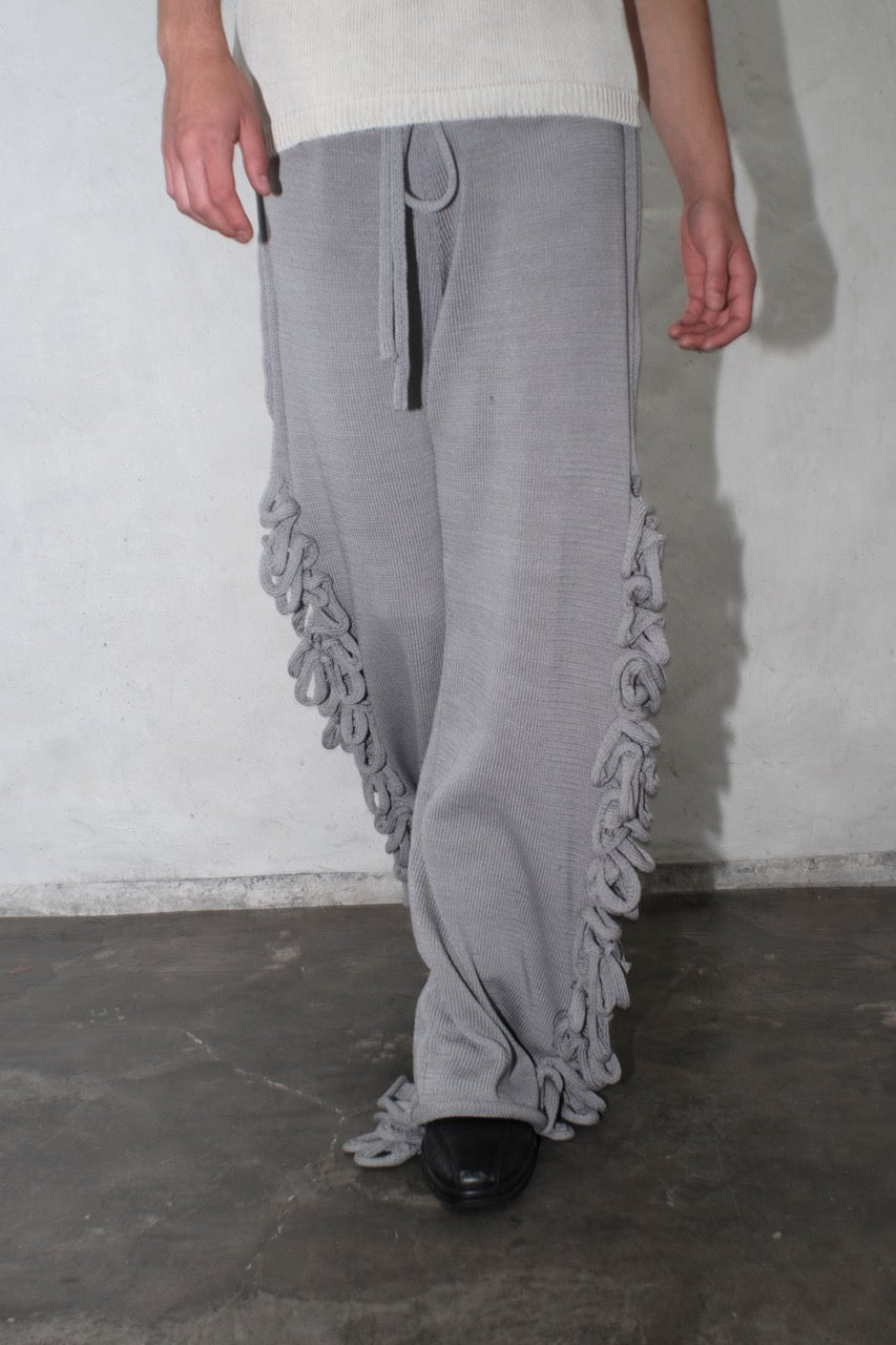 krystal paniagua mens loop trousers grey knitwear
