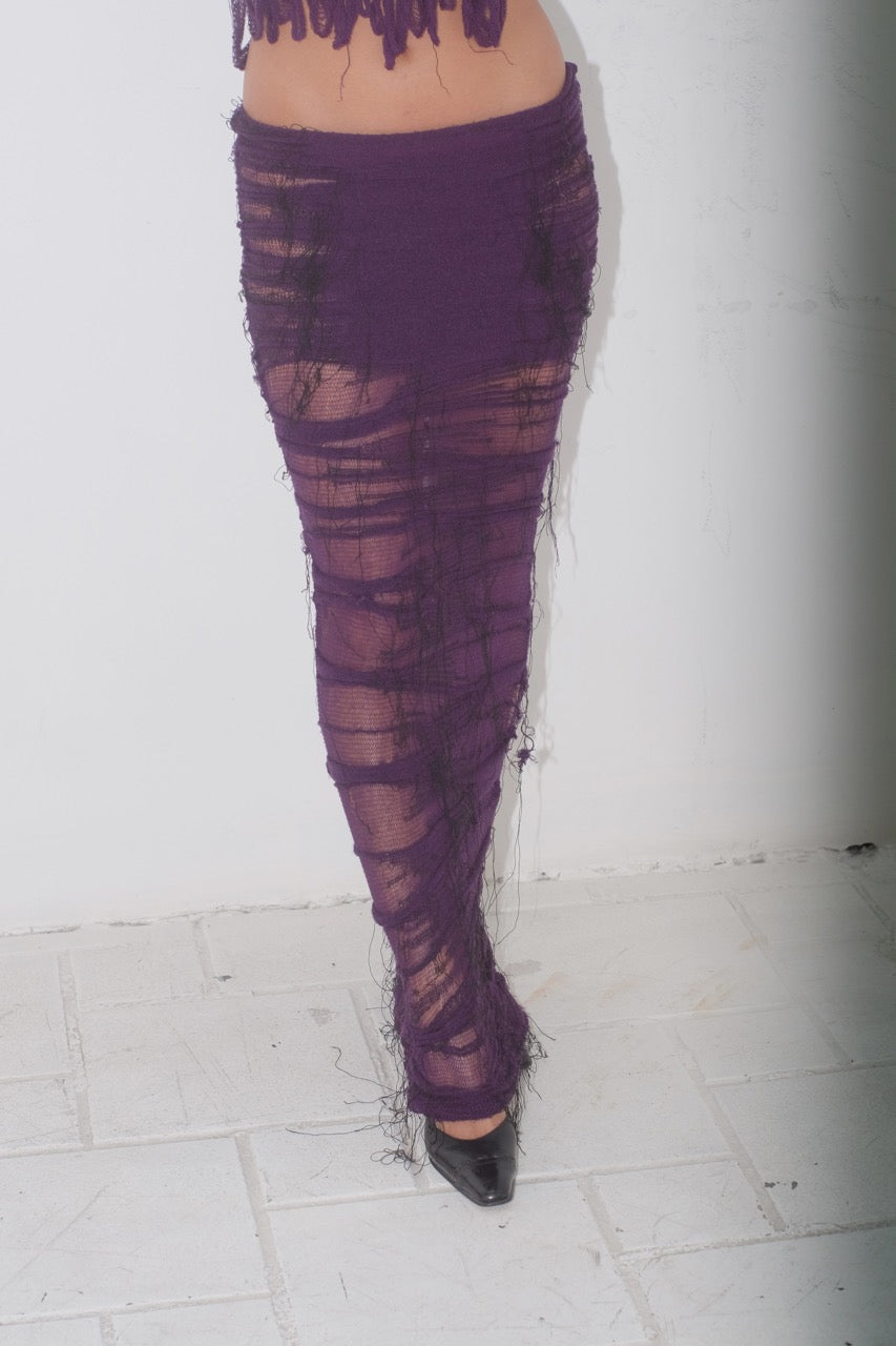 krystal paniagua purple organic skirt knitwear