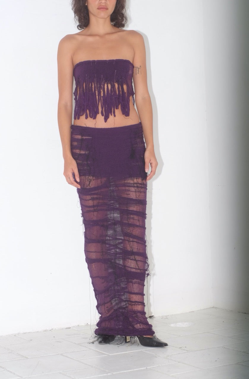 krystal paniagua purple organic skirt knitwear