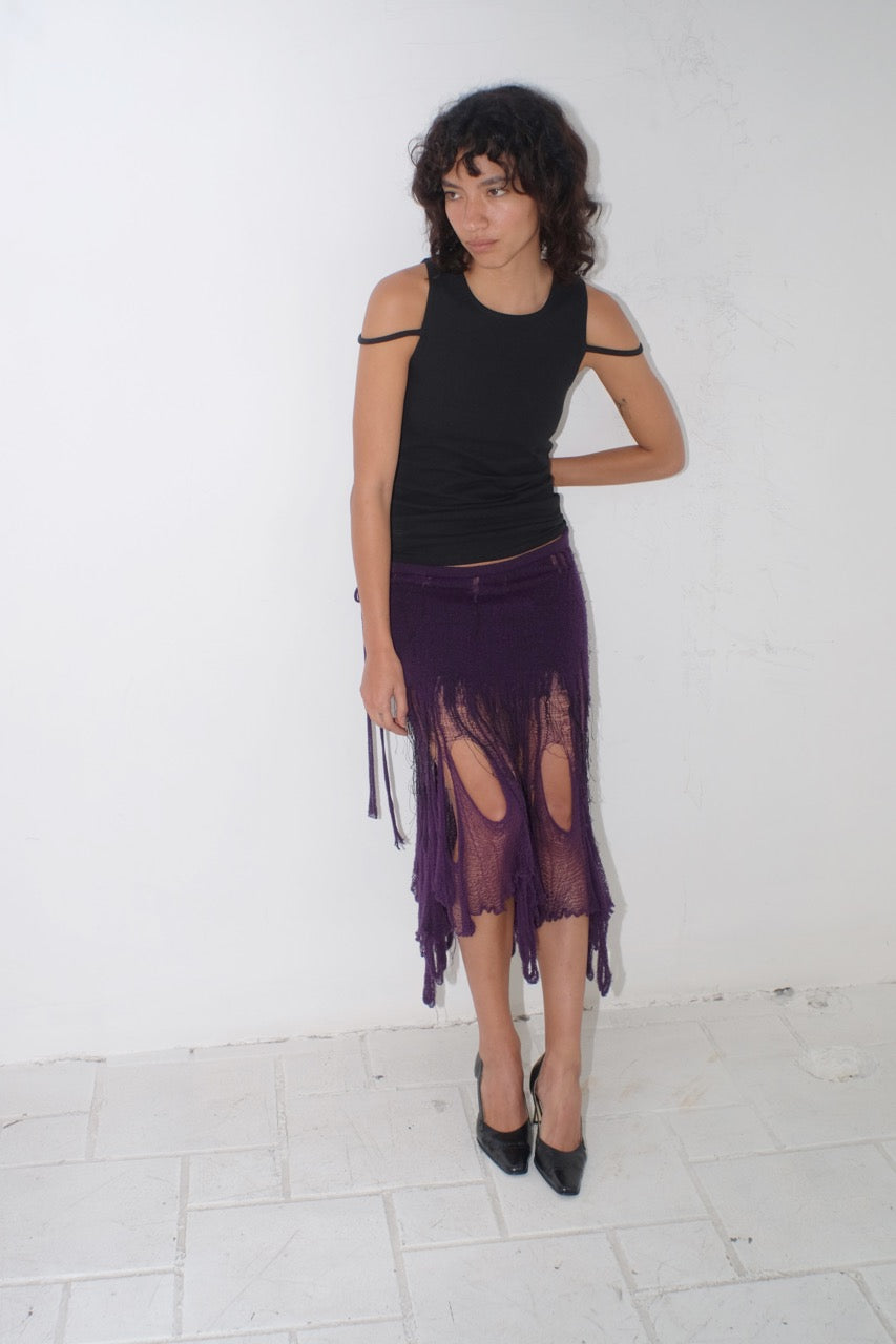 krystal paniagua purple swiggle skirt knitwear