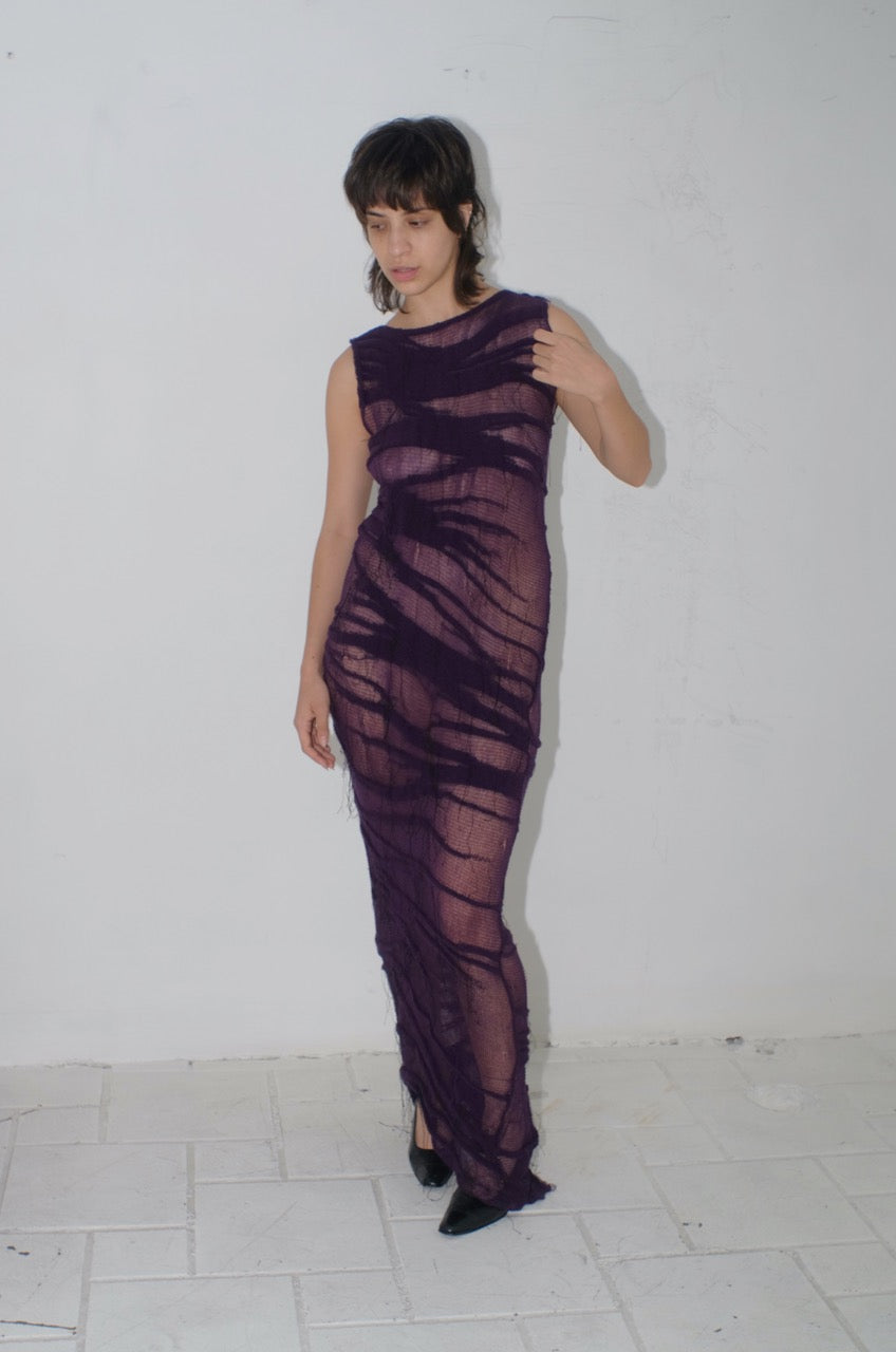 krystal paniagua organic dress purple knitwear