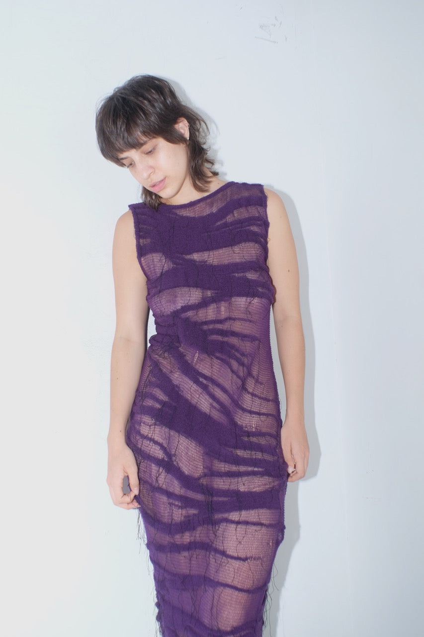 krystal paniagua organic dress purple knitwear