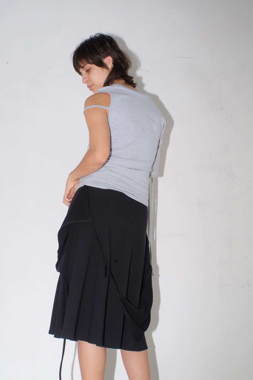 krystal paniagua grey jersey asymmetric top