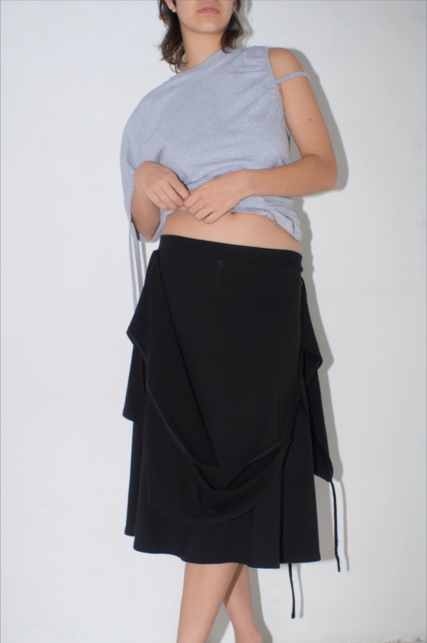 krystal paniagua grey jersey asymmetric top