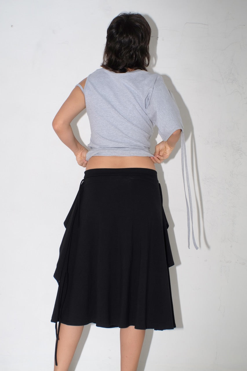 krystal paniagua grey jersey asymmetric top