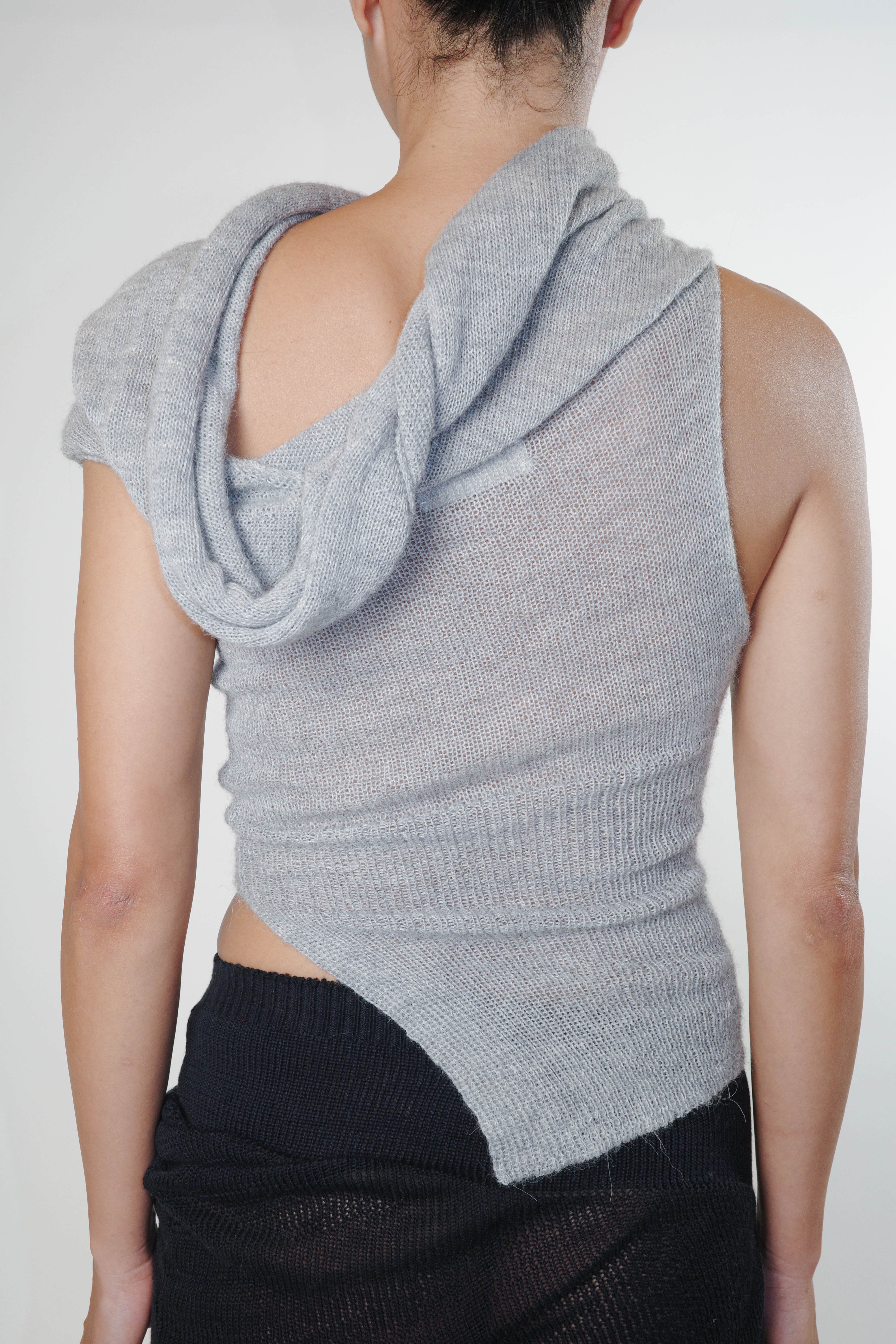 Neck Drape Top (Grey)